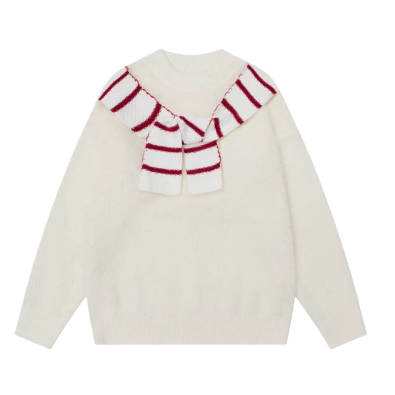 Stylish Striped Shawl Sweater